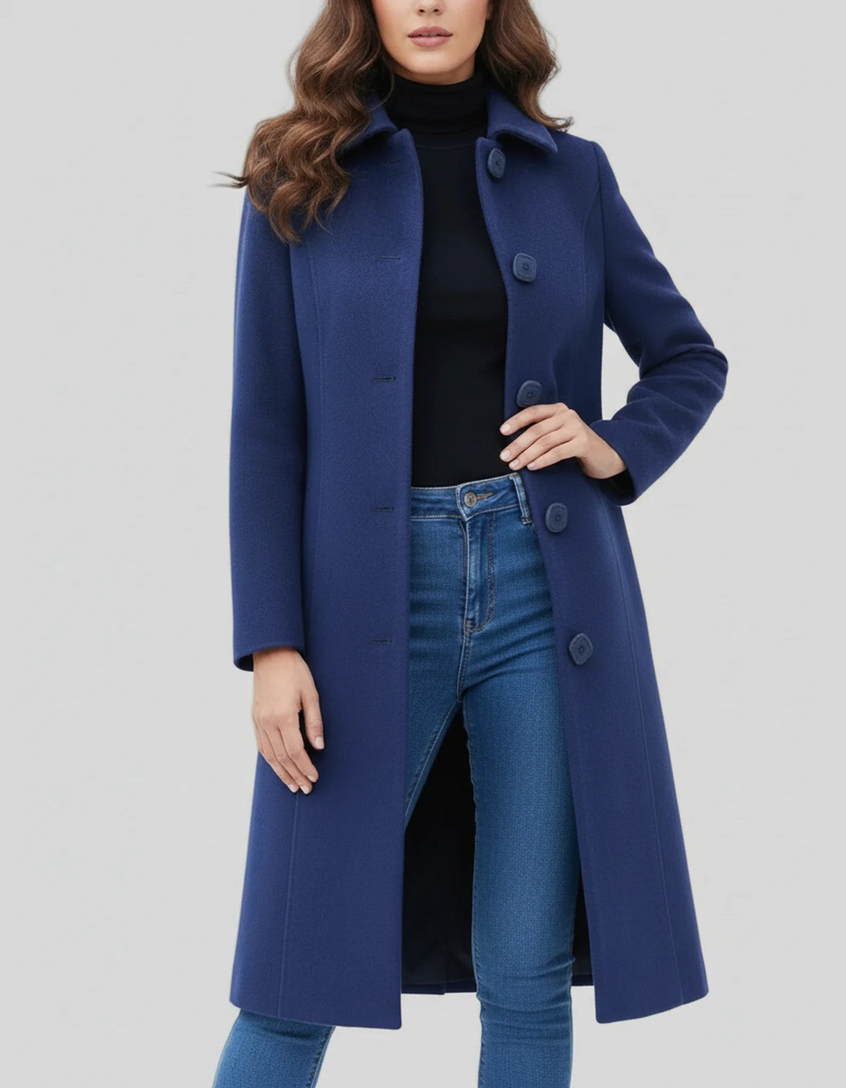 Eleanor Women’s Button Front Fit and Flare Coat