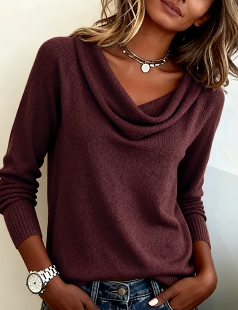 Natalie Soft Cowl Neck Knit Sweater