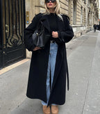 Vivienne Elegant Long Wool Double Breasted Coat