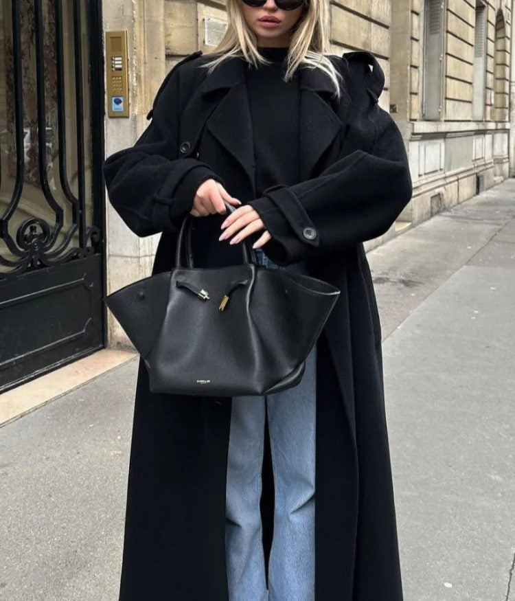 Vivienne Elegant Long Wool Double Breasted Coat