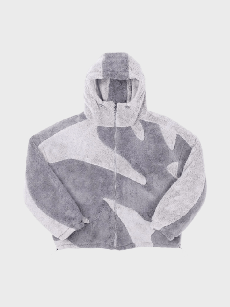 Ellis Oversized Streetwear Sherpa Zip Up Jacket