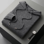 Nolan Warm Pure Wool Knitted Drawstring Hoodie