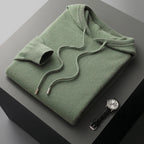 Nolan Warm Pure Wool Knitted Drawstring Hoodie