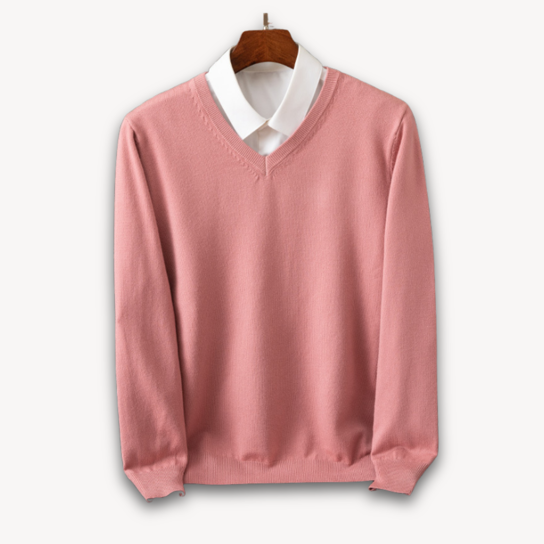 Emmett Casual Lightweight Fine Knit V Neck Sweater