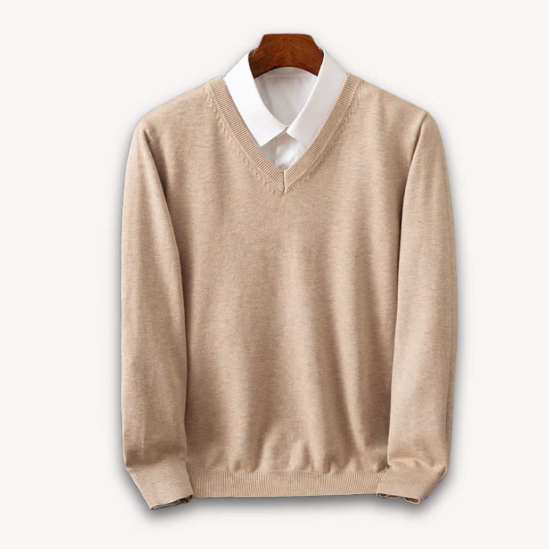 Emmett Casual Lightweight Fine Knit V Neck Sweater