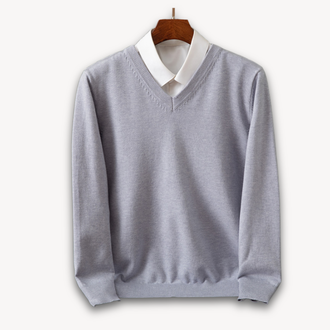 Emmett Casual Lightweight Fine Knit V Neck Sweater