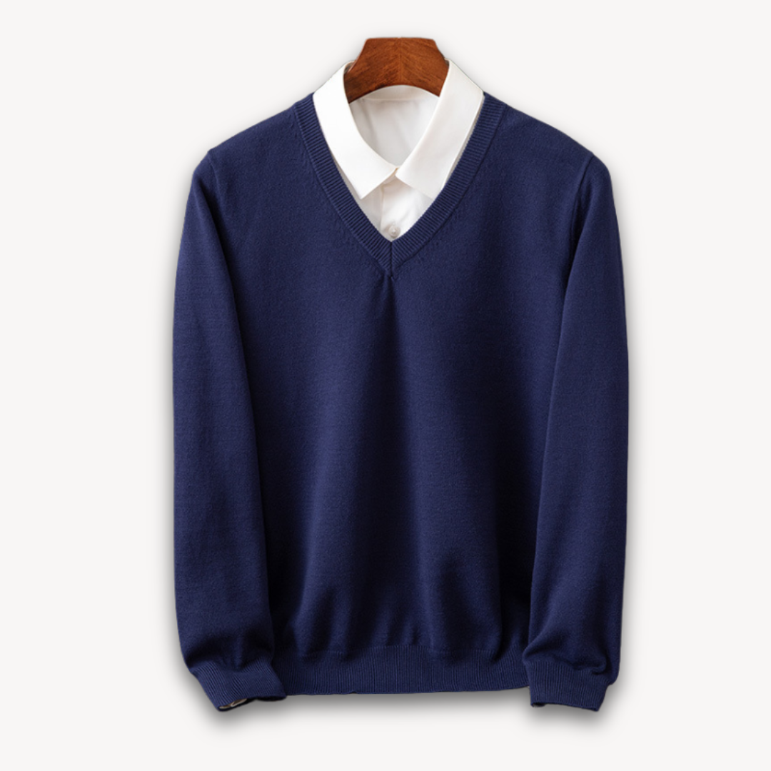 Emmett Casual Lightweight Fine Knit V Neck Sweater