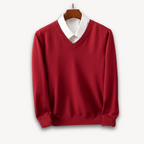 Emmett Casual Lightweight Fine Knit V Neck Sweater