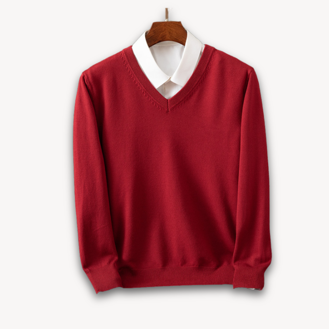 Emmett Casual Lightweight Fine Knit V Neck Sweater
