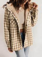 Brooke Oversized Plaid Flannel Sherpa Shacket