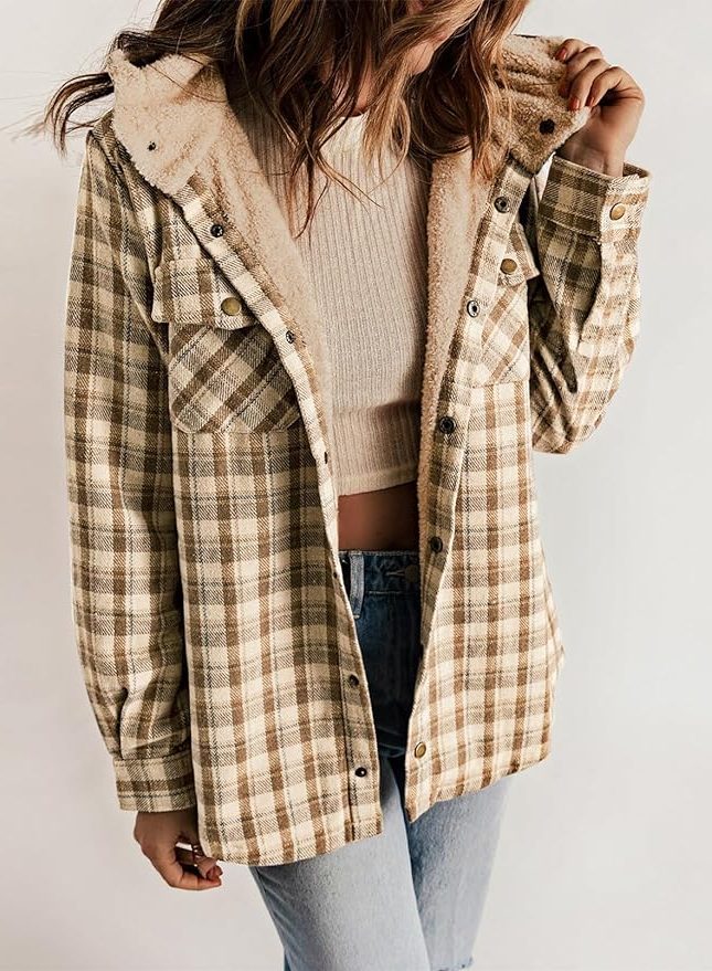 Brooke Oversized Plaid Flannel Sherpa Shacket