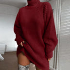 Eleanor Women’s High Collar Sweater Dress