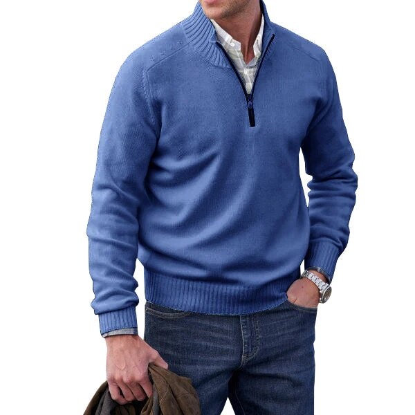 Lockwood Warm Stylish Wool Quarter Zip Sweater