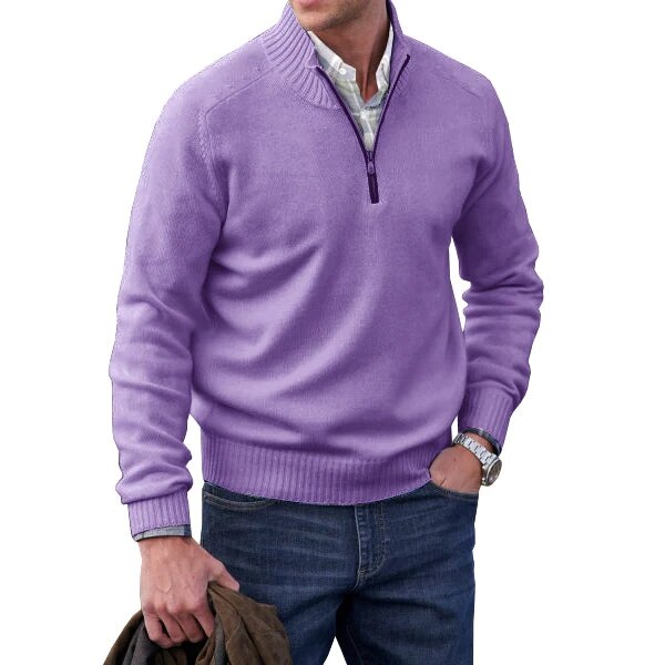 Lockwood Warm Stylish Wool Quarter Zip Sweater