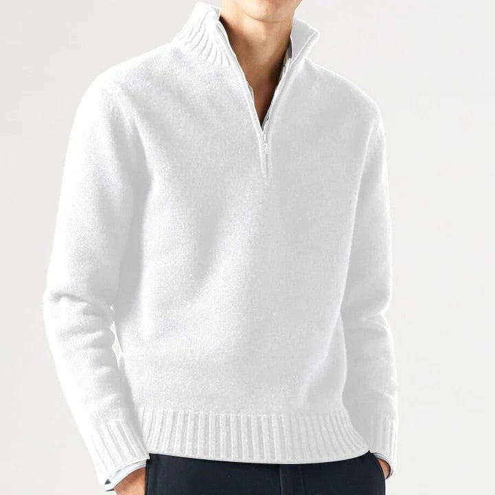 Lockwood Warm Stylish Wool Quarter Zip Sweater